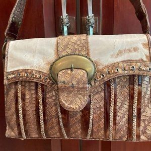 Claudia Roldani Designer Leather Hand Bag with free matching wallet